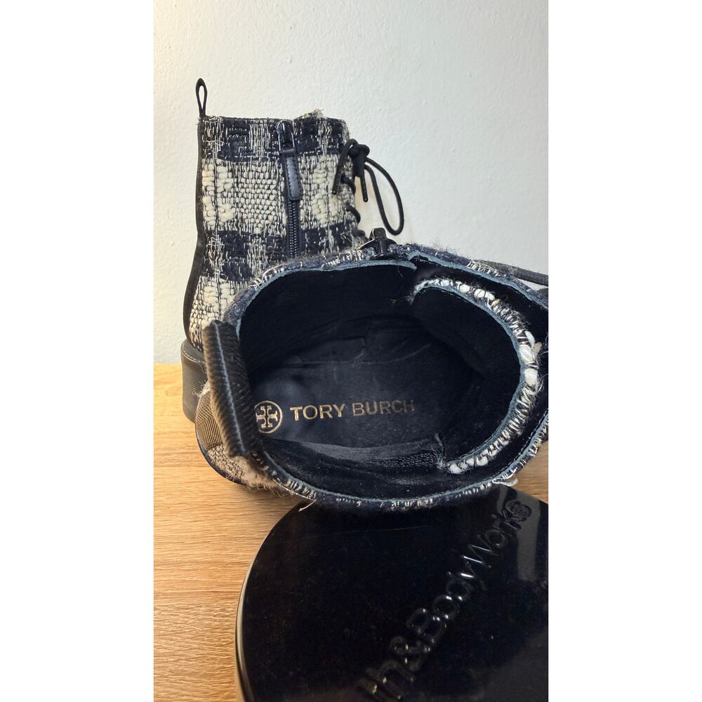 Tory Burch Miller Tweed Lug Sole Boots Sz 7M - Picture 6 of 9